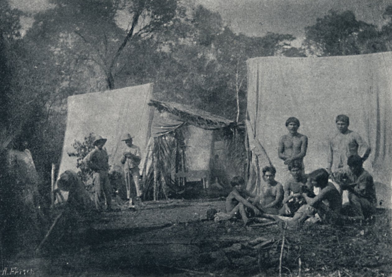 Guaranys besøker en leir, 1895 av Francisco Henszler