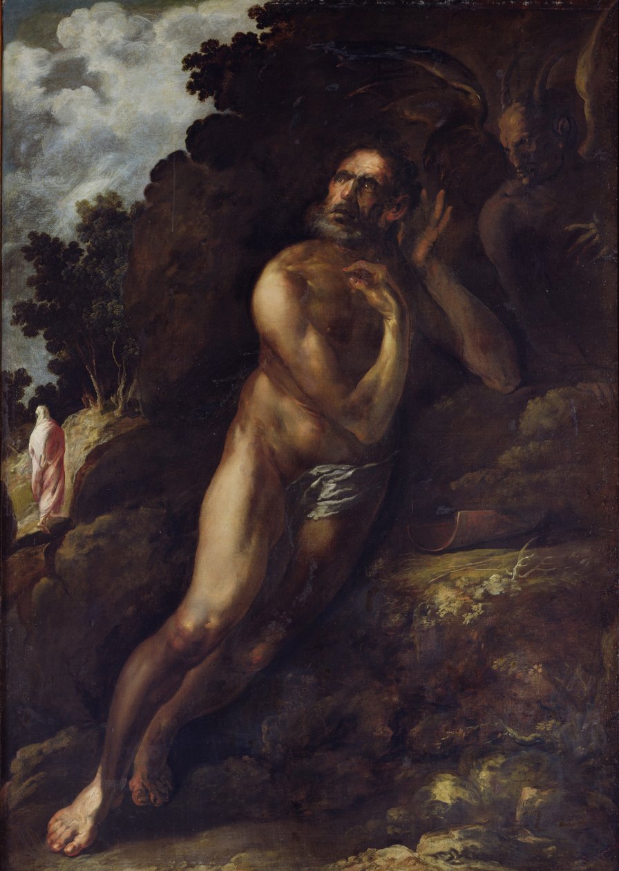 Job fristet av djevelen, 1636 av Francisco Herrera