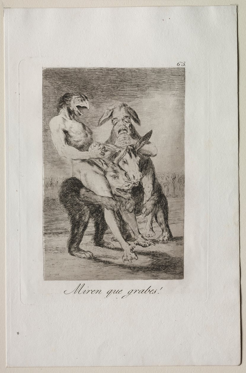 Caprices: Se hvor høytidelige de er!. av Francisco de Goya