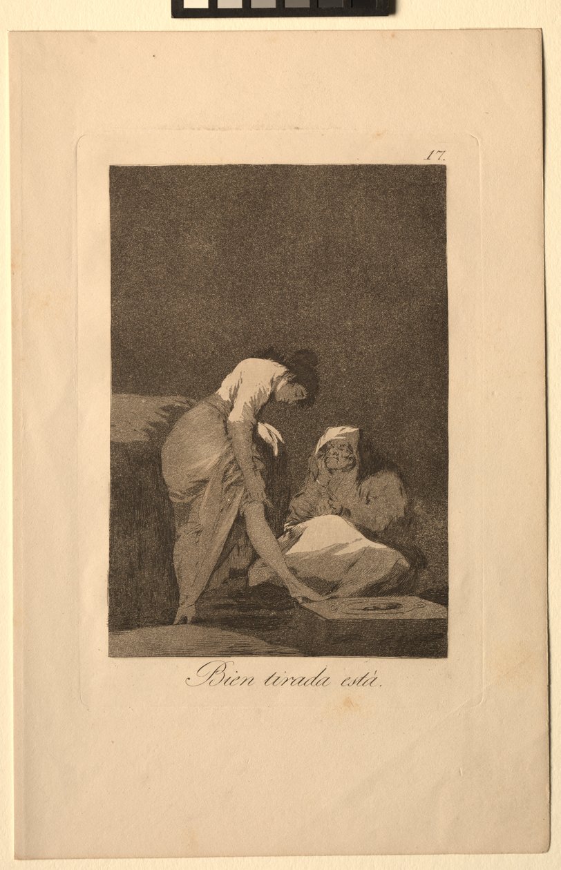 Caprichos: Den er pent strukket. av Francisco de Goya
