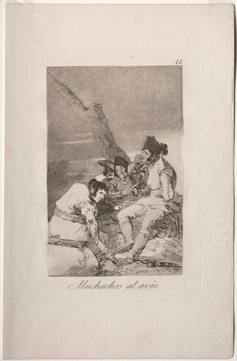 Caprichos: Gutter gjør klar. av Francisco de Goya