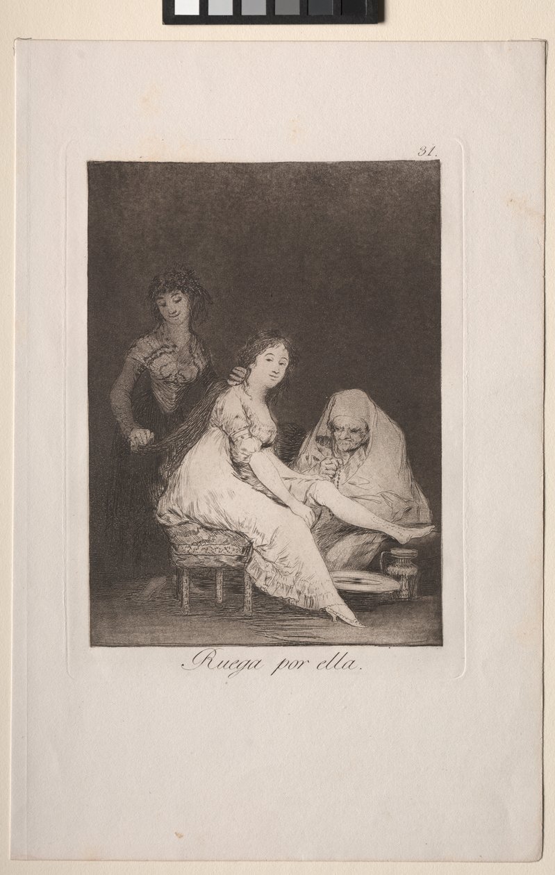 Caprichos: Hun ber for henne av Francisco de Goya