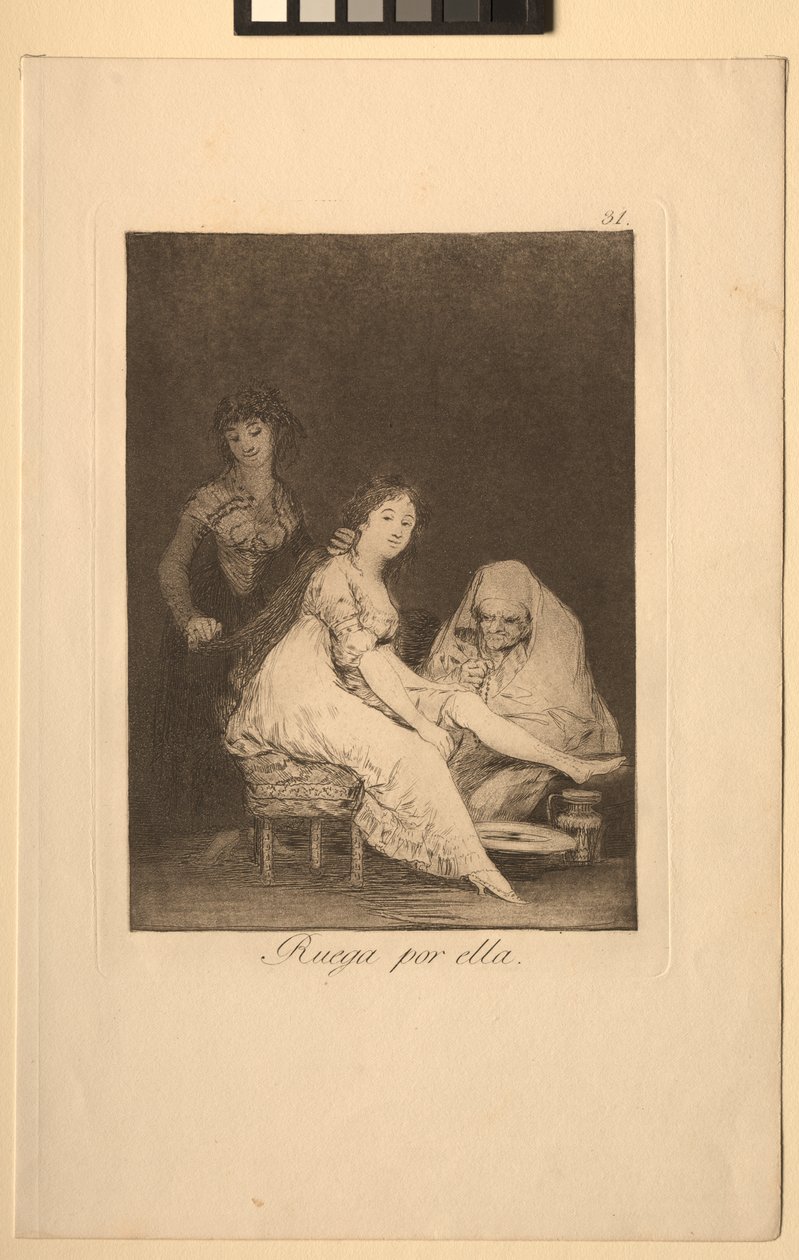 Caprichos: Hun ber for henne. av Francisco de Goya