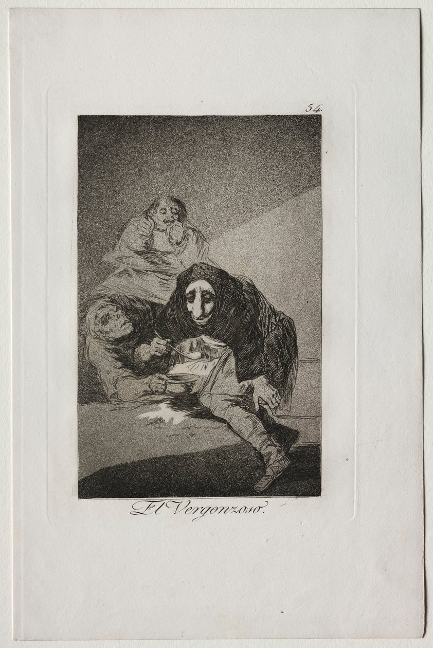 Caprichos: The Shamefaced One. av Francisco de Goya