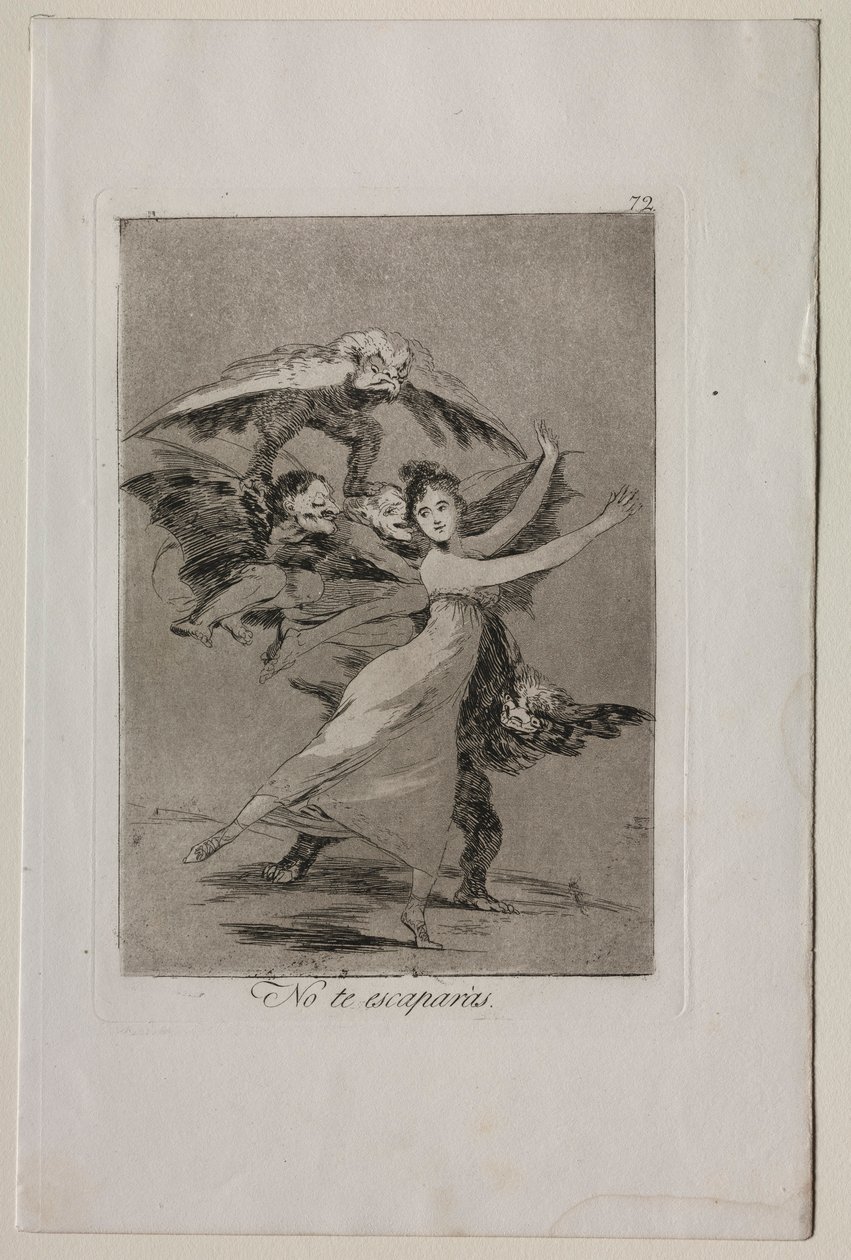 Caprichos: Du vil ikke unnslippe. av Francisco de Goya