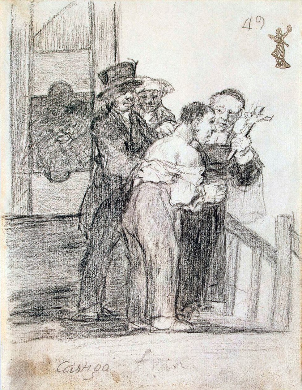Fransk straff, mellom 1824 og 1828. av Francisco de Goya