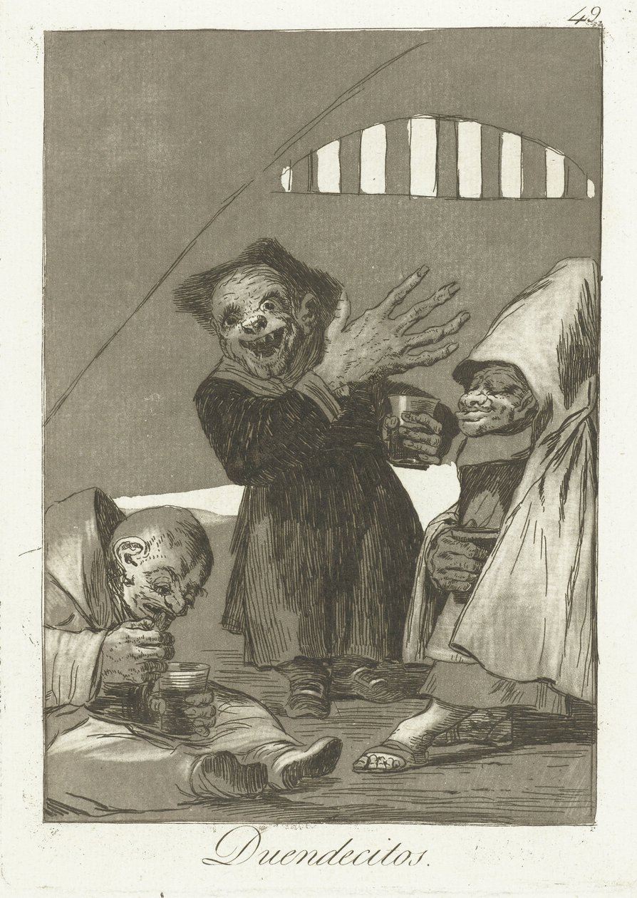 kobolds små alver Los Caprichos (serietittel) av Francisco de Goya