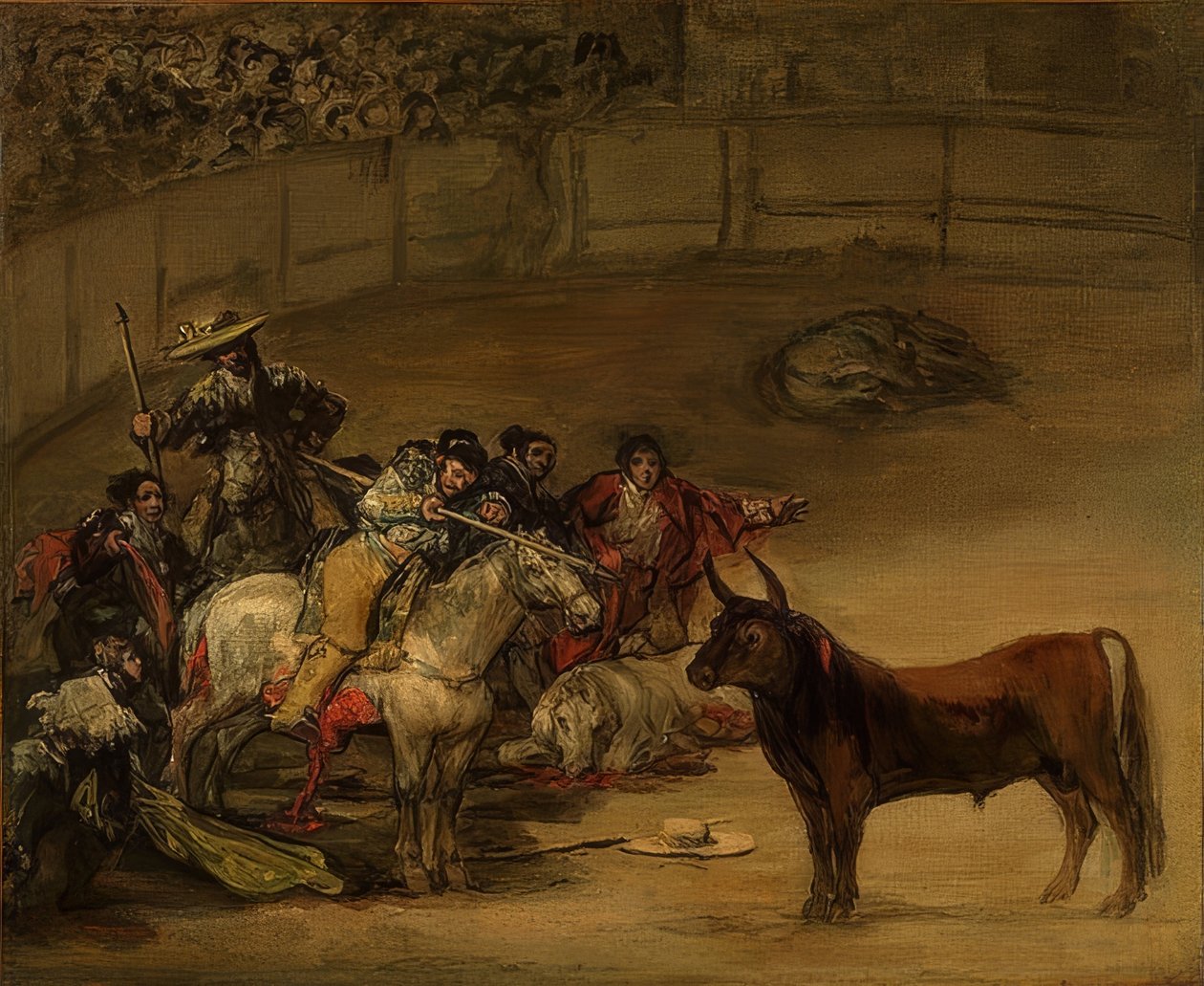 Stierkampf, Luck of Varas. 1824 av Francisco de Goya