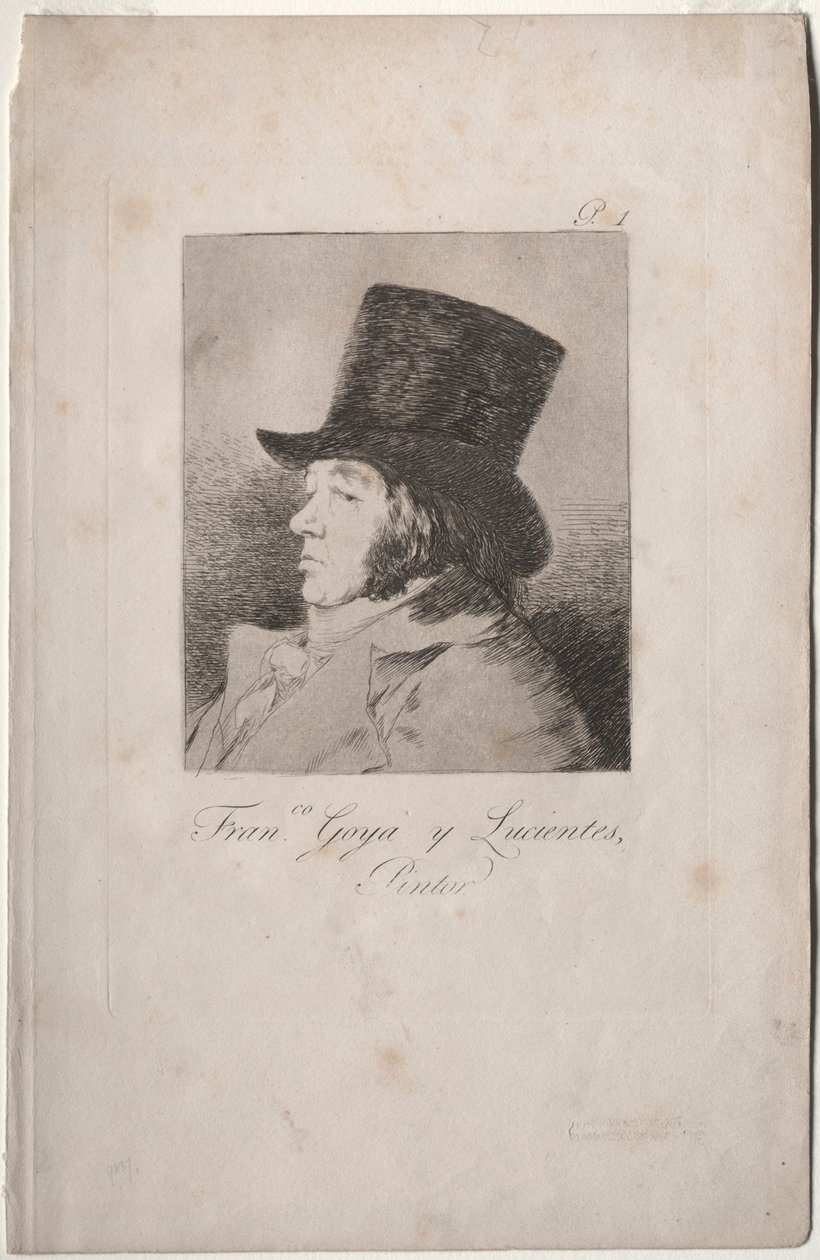 The Caprichos: Portrett av Goya. av Francisco de Goya
