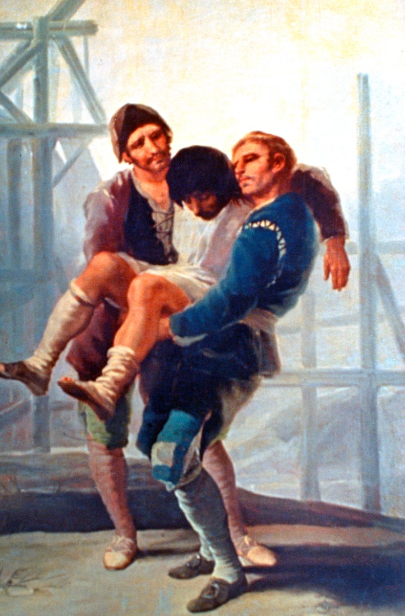 Den skadde mureren, 1786-1787. av Francisco de Goya