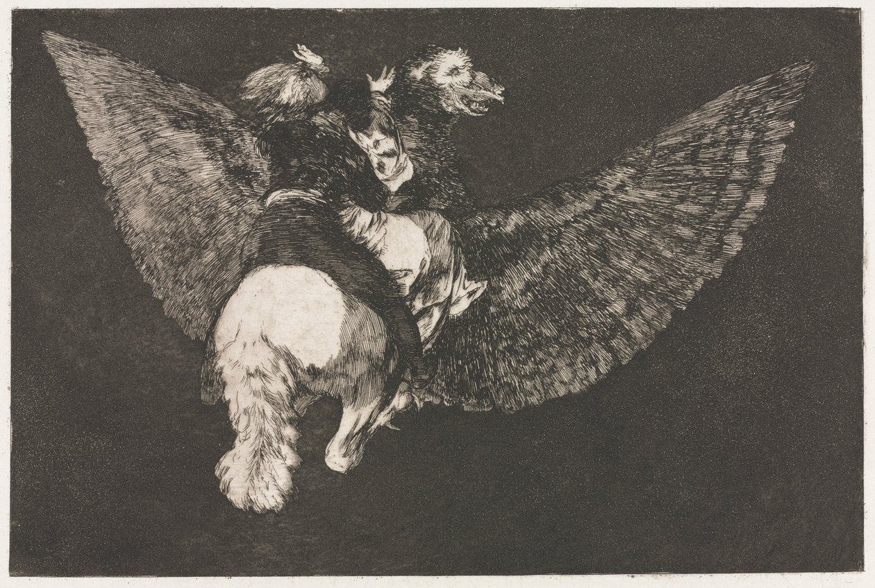 Ordspråkene: Flyvende dårskap, 1864. av Francisco de Goya