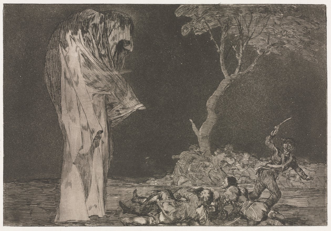 Ordspråkene: Fryktens dårskap, 1864. av Francisco de Goya