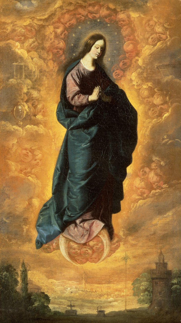 The Immaculate Conception (olje på lerret) av Francisco de Zurbaran