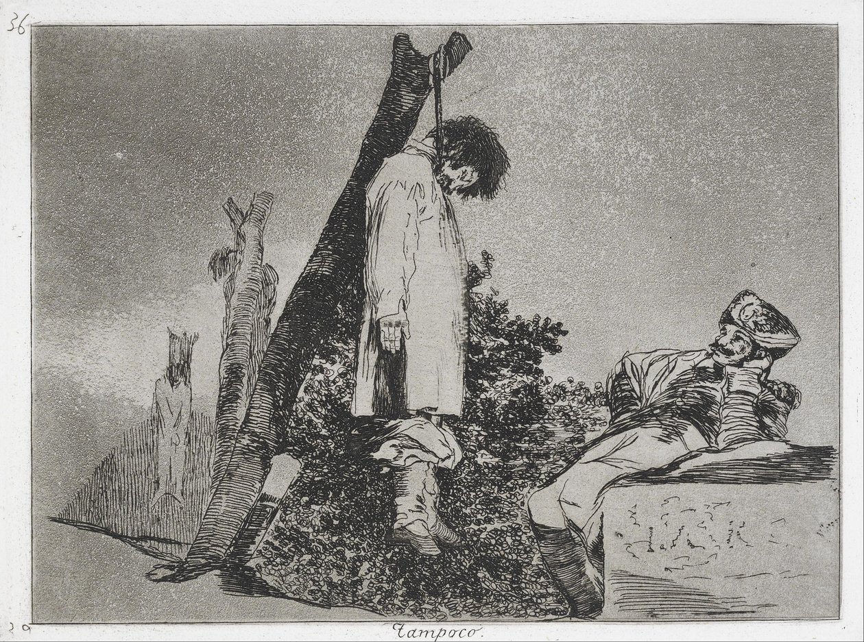 Ikke (i dette tilfellet) heller (Tampoco) fra serien The Disasters of War (Los Desastres de la Guerra ... av Francisco de Goya