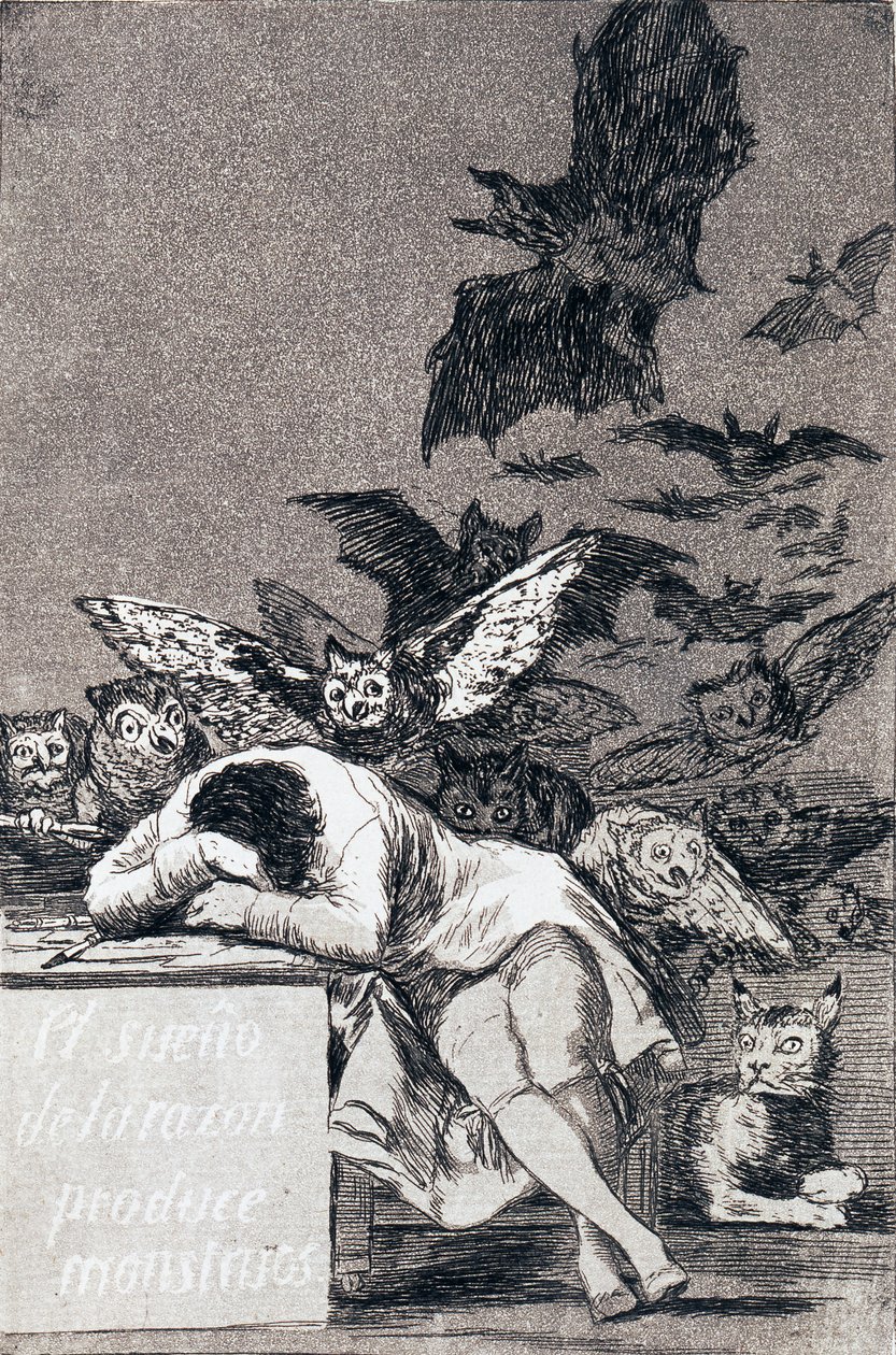 Drømmen om fornuften bringer frem monstre av Francisco de Goya