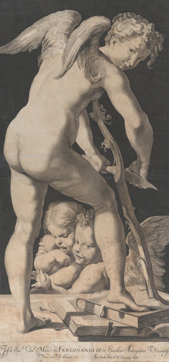 Amor som skjerper buen, 1645-72. av Franciscus van der Steen