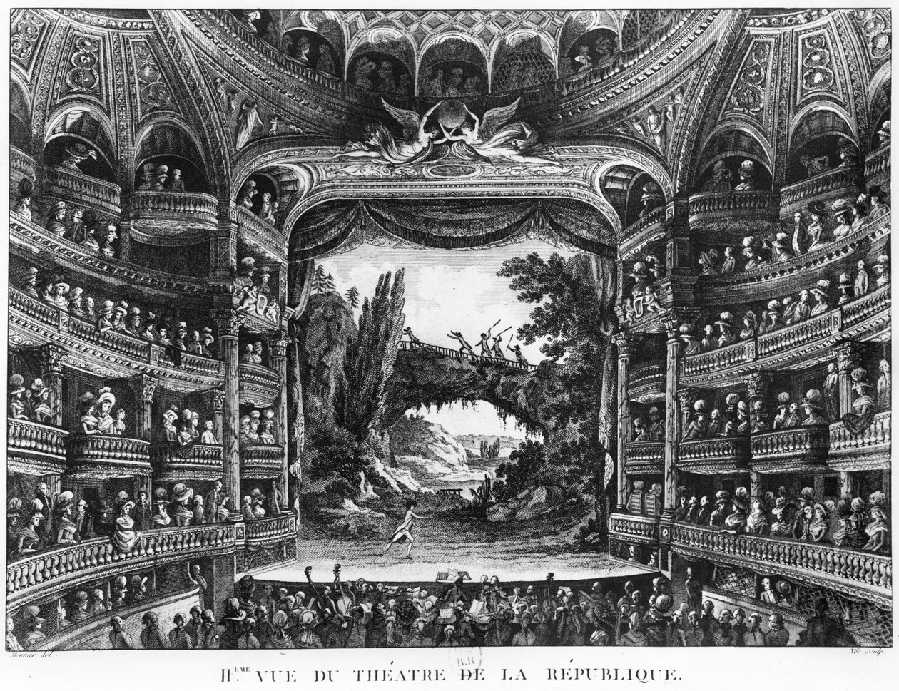 Andre visning av Theatre de la Republique, plate 83 fra bind IV av 