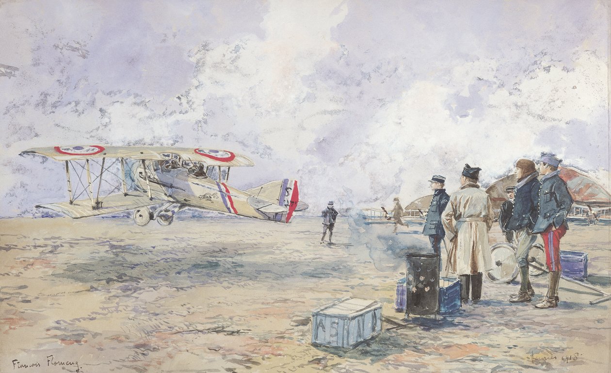 Et fly som tar av, 1913 av Francois Flameng