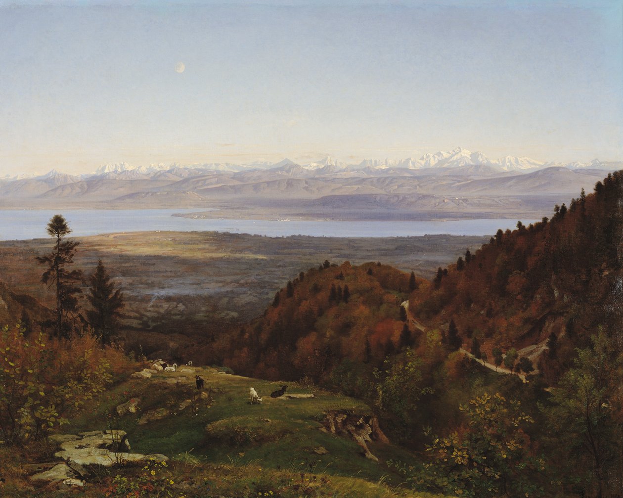 Mont-Blanc sett fra Saint-Cergues, 1869 av Francois Louis Francais