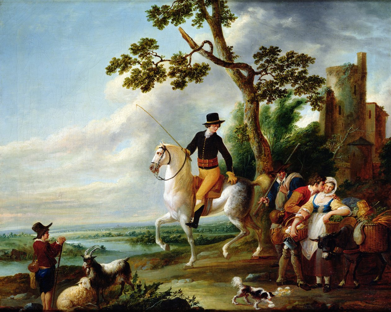 Et romantisk møte av Francois Louis Joseph Watteau
