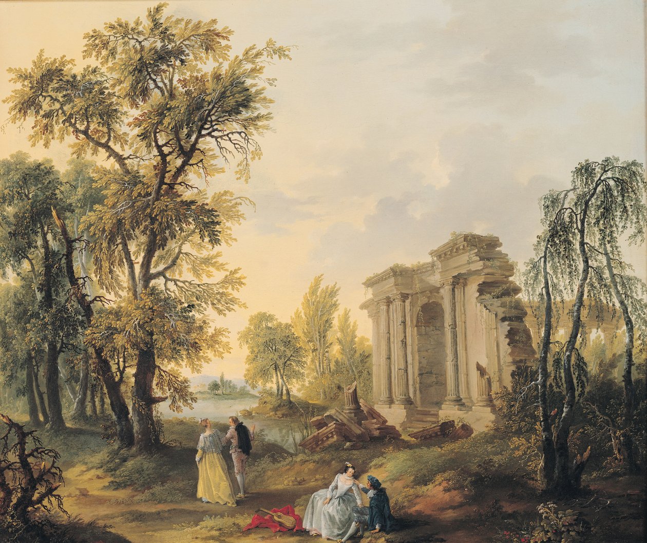 Elskere på landet av Francois Louis Joseph Watteau