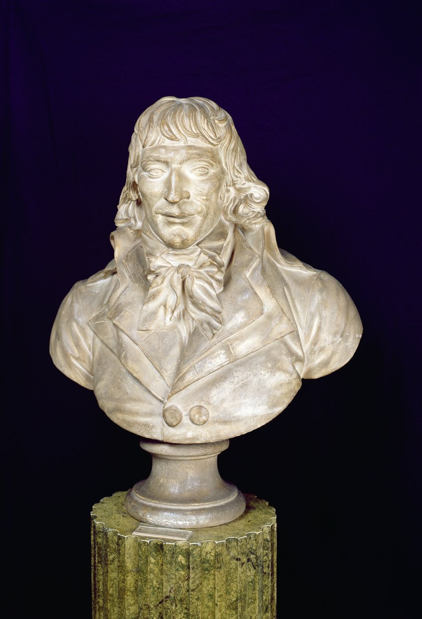 Portrettbyste av Camille Desmoulins (1760-94) (gips) av Francois Martin