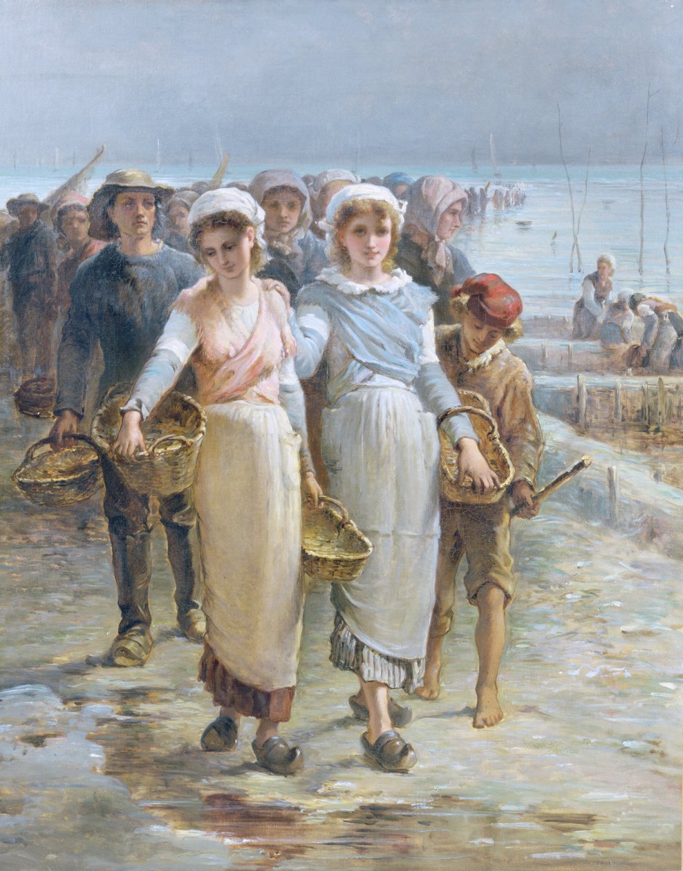 Oyster Girls på Cancale av Francois Nicolas Augustin Feyen Perrin