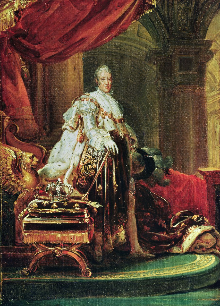 Portrett i full lengde av Charles X (1757–1836), konge av Frankrike og Navarra (1824–1830), 1825 av Baron François Pascal Simon Gérard
