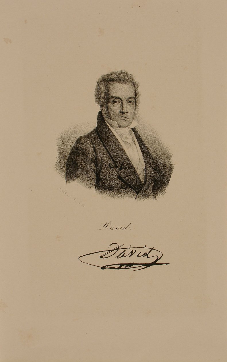 Jacques-Louis David (1748-1825) av Francois Seraphin Delpech