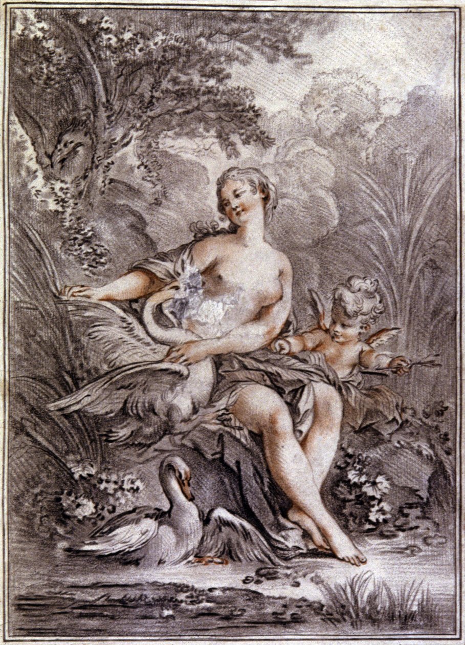 Leda og Svanen av Francois (after) Boucher