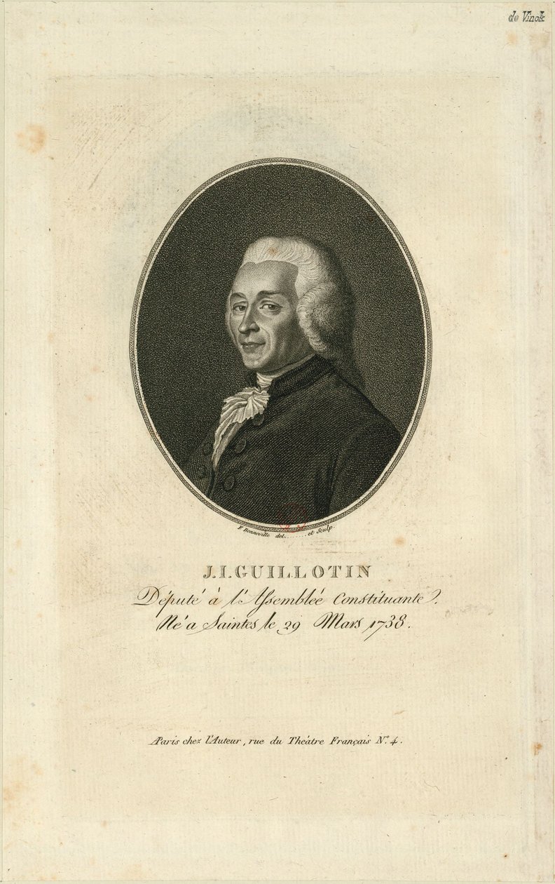 Portrett av Joseph-Ignace Guillotin 1738-1814, 1796. av Francois Bonneville