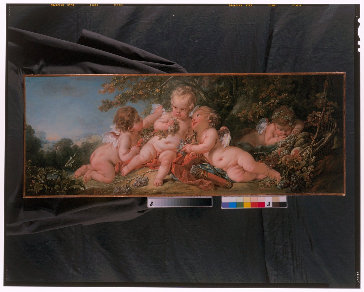 Fire Putti i landskap av François Boucher