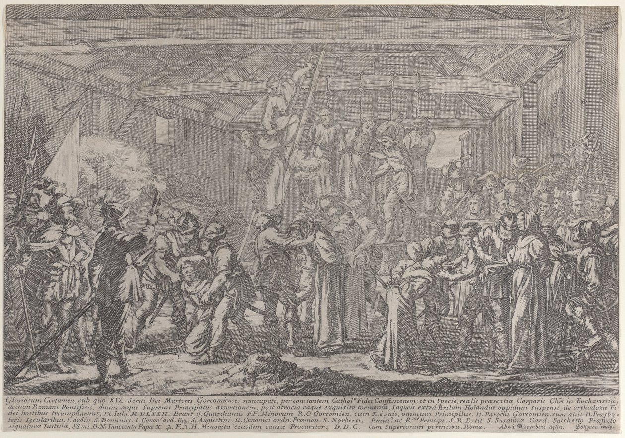 Martyrene fra Gorchum, 1630-87. av Francois Collignon