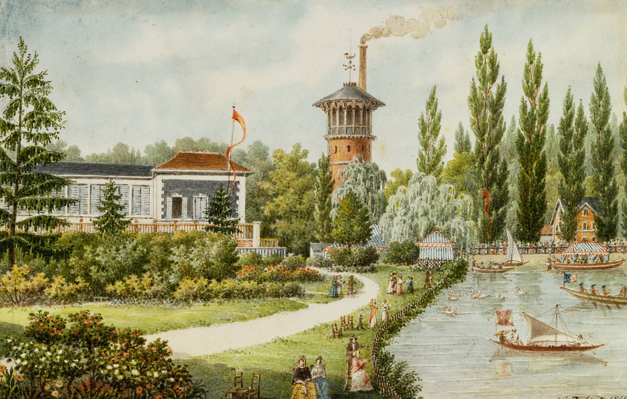 En fritidspark utenfor Paris, 1846 av Francois Debret