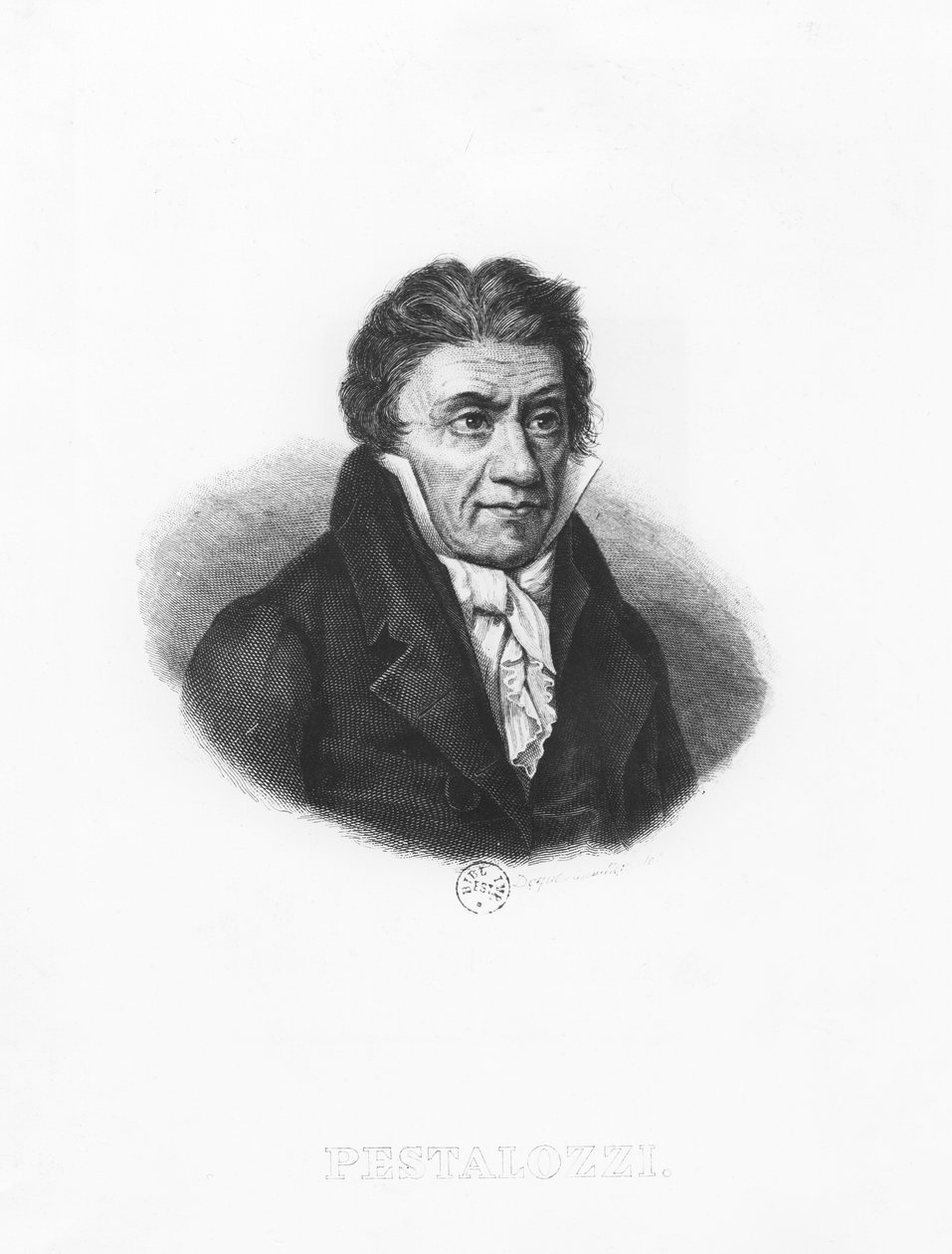 Portrett av Johann Heinrich Pestalozzi av Francois Dequevauviller