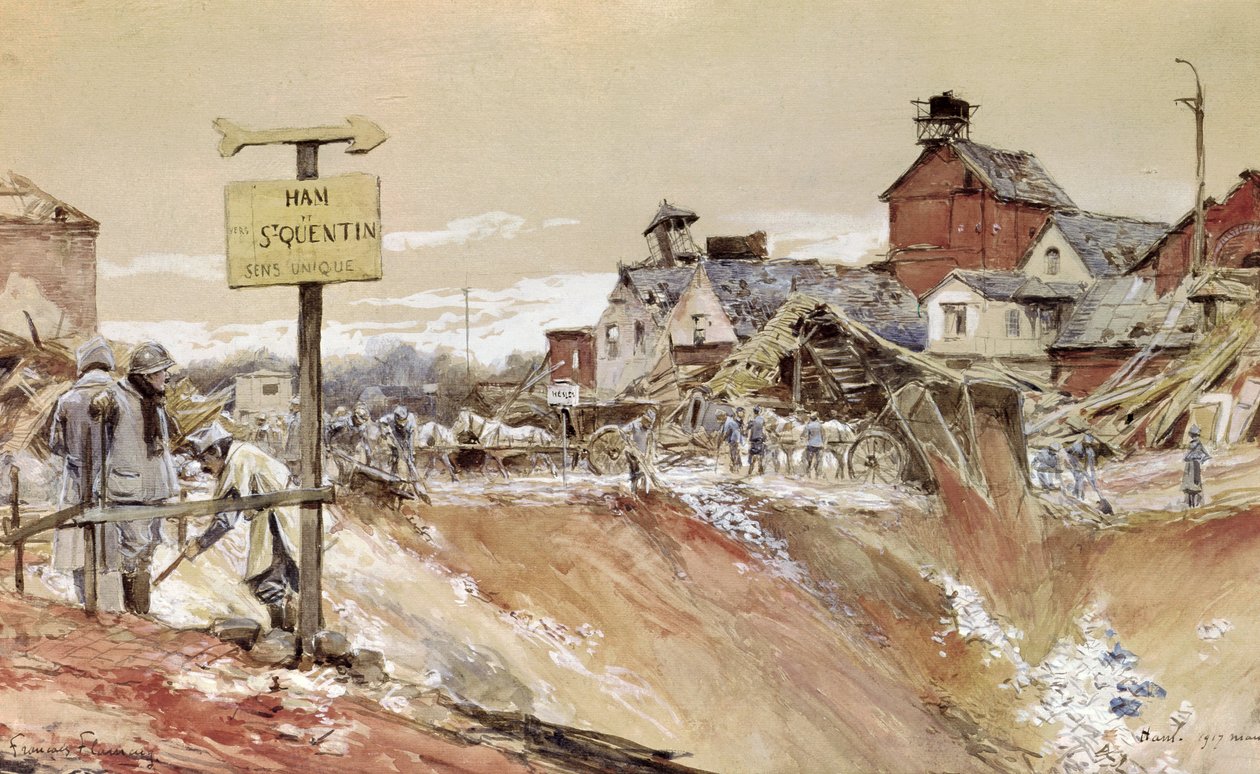 Kratere ved Ham-Saint-Quentin av Francois Flameng