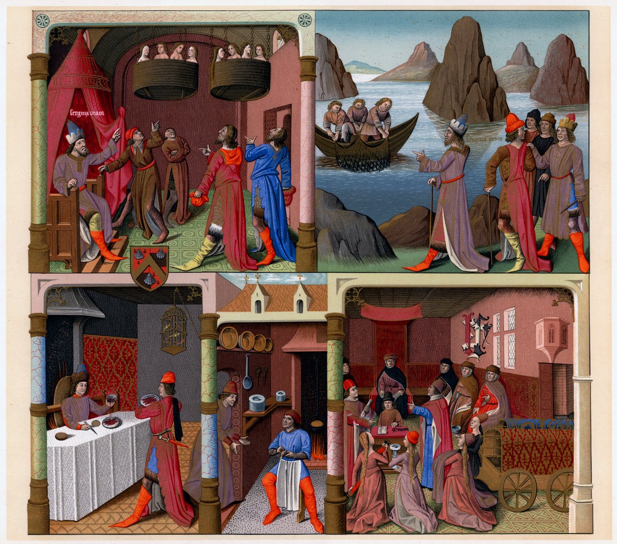 Sergius Orata og andre romere, 1473-1480. av Francois Fouquet