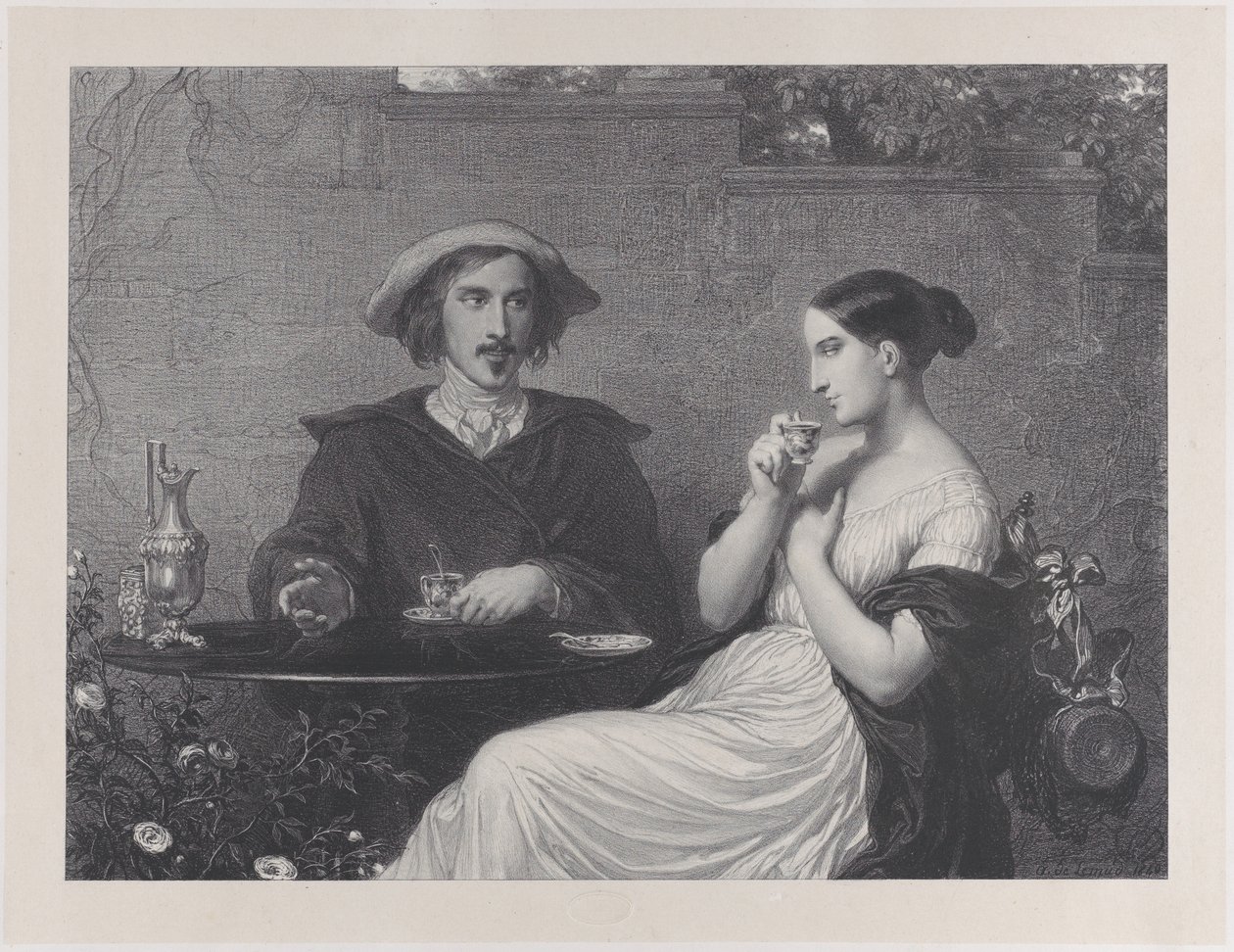 Kafeen, 1840. av Francois Joseph Aime de Lemud