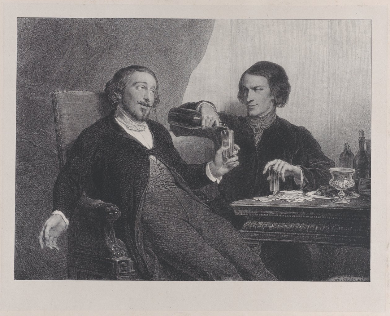 The Wine, 1840. av Francois Joseph Aime de Lemud