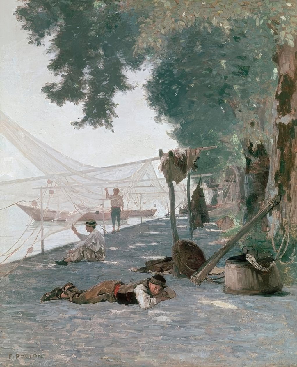 Garn og fiskere av Francois Louis David Bocion