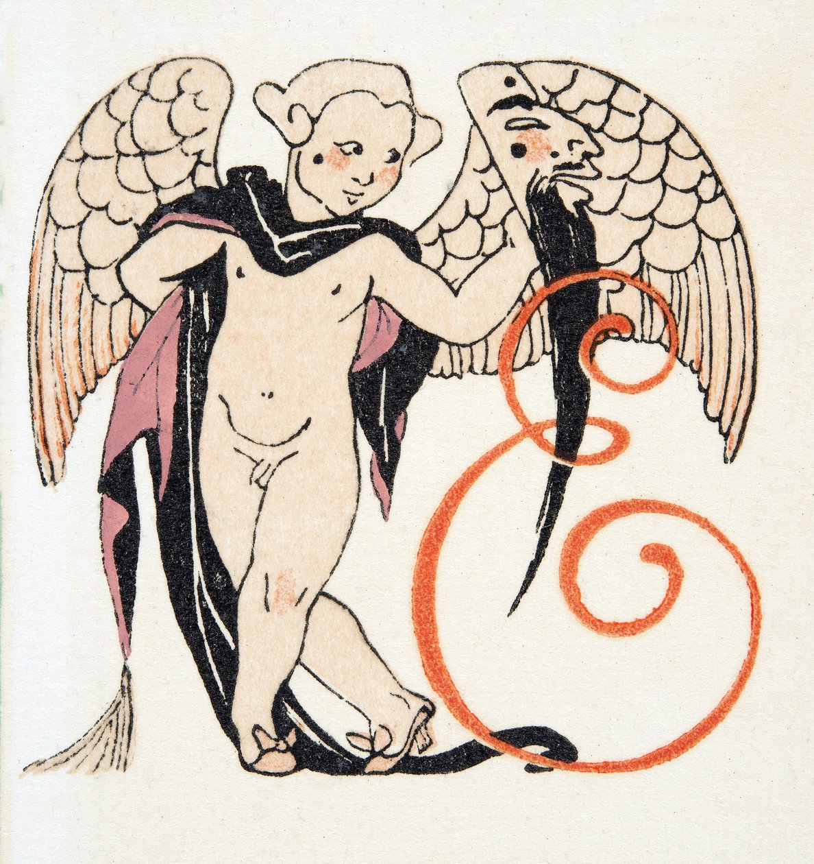 Cupid, pub. 1922 (stensiltrykk) av Francois Louis Schmied