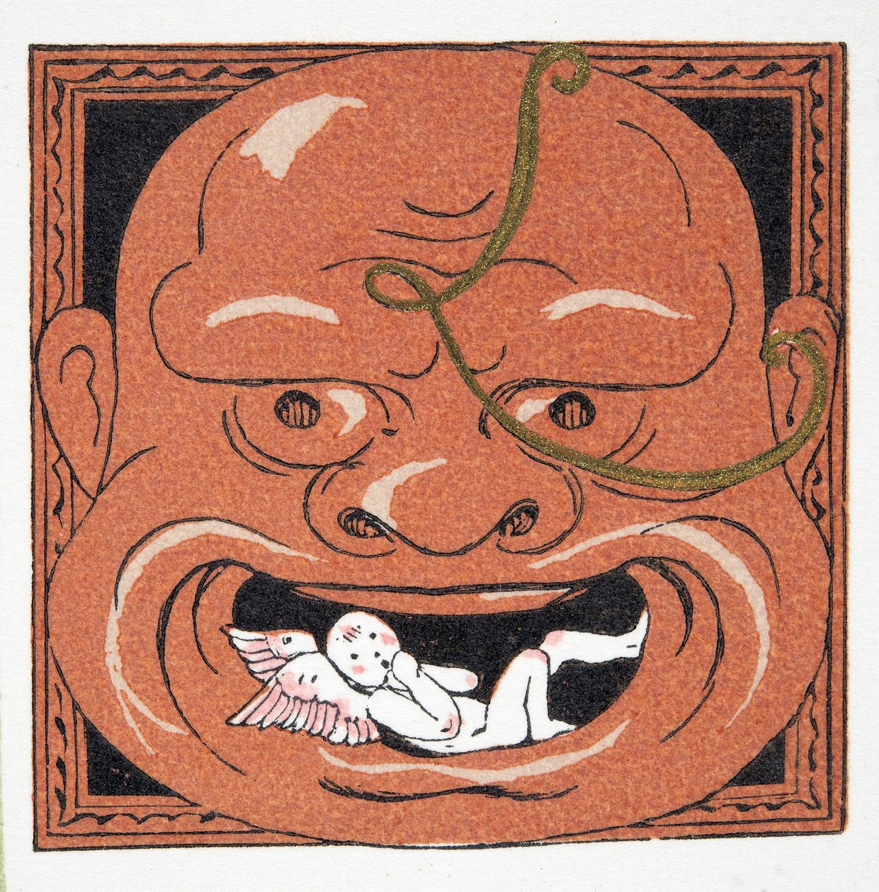 FaceMask, pub. 1922 (stensiltrykk) av Francois Louis Schmied