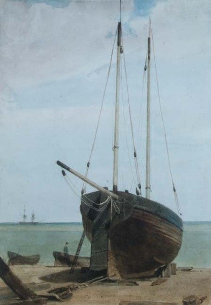 Tilbud: Lugger og båter av Francois Louis Thomas Francia