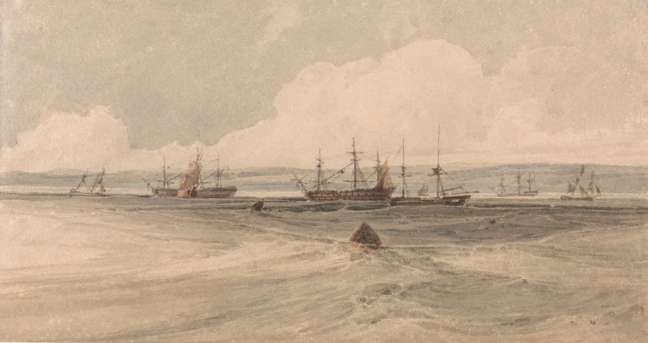 Utsikt over Sheerness av Francois Louis Thomas Francia
