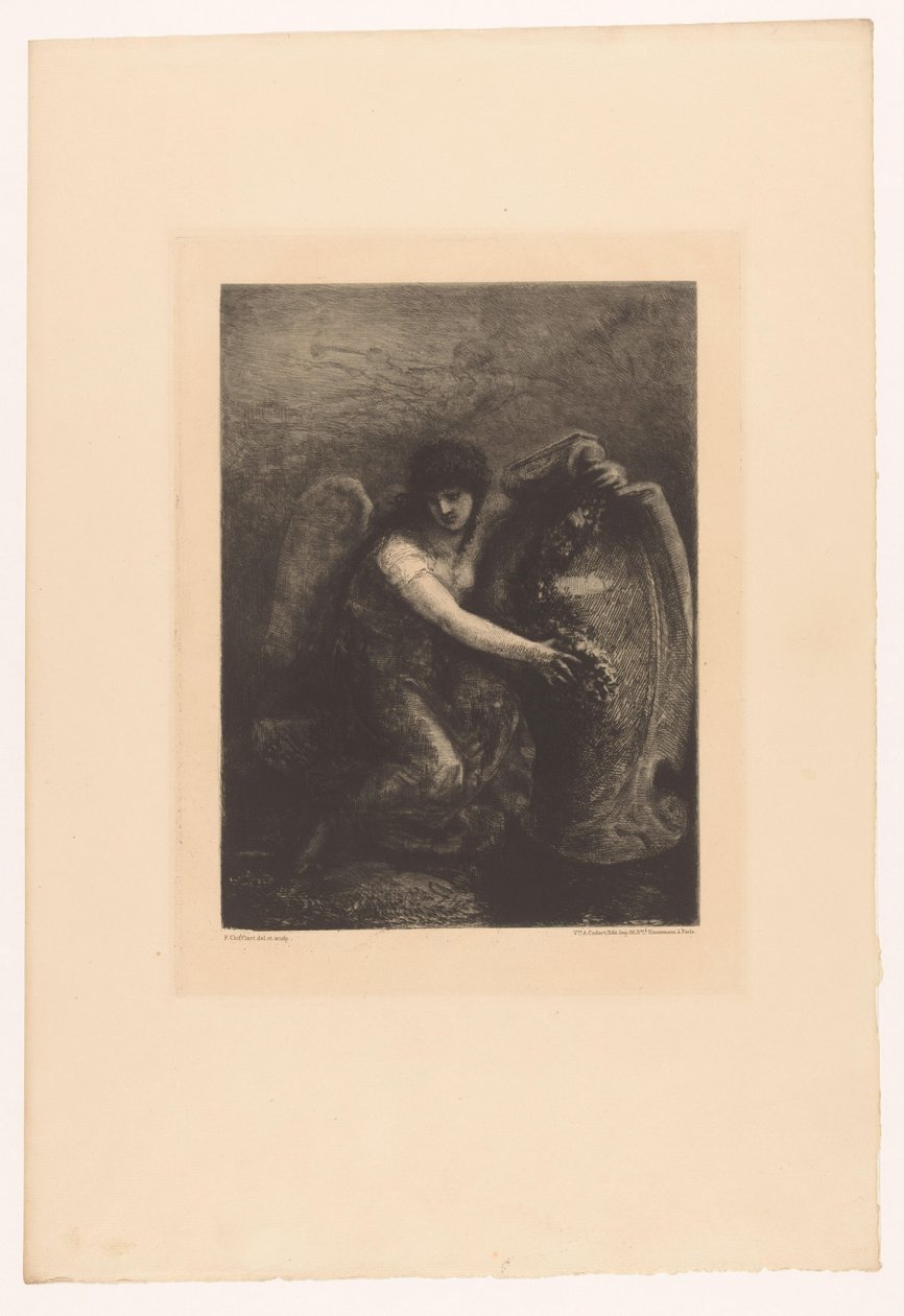 Engel med skjold av Francois Nicolas Chifflart