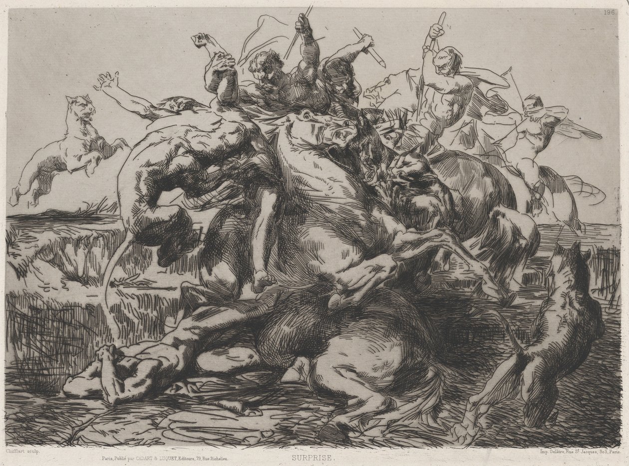 Overraskelse, 1800-tallet. av Francois Nicolas Chifflart