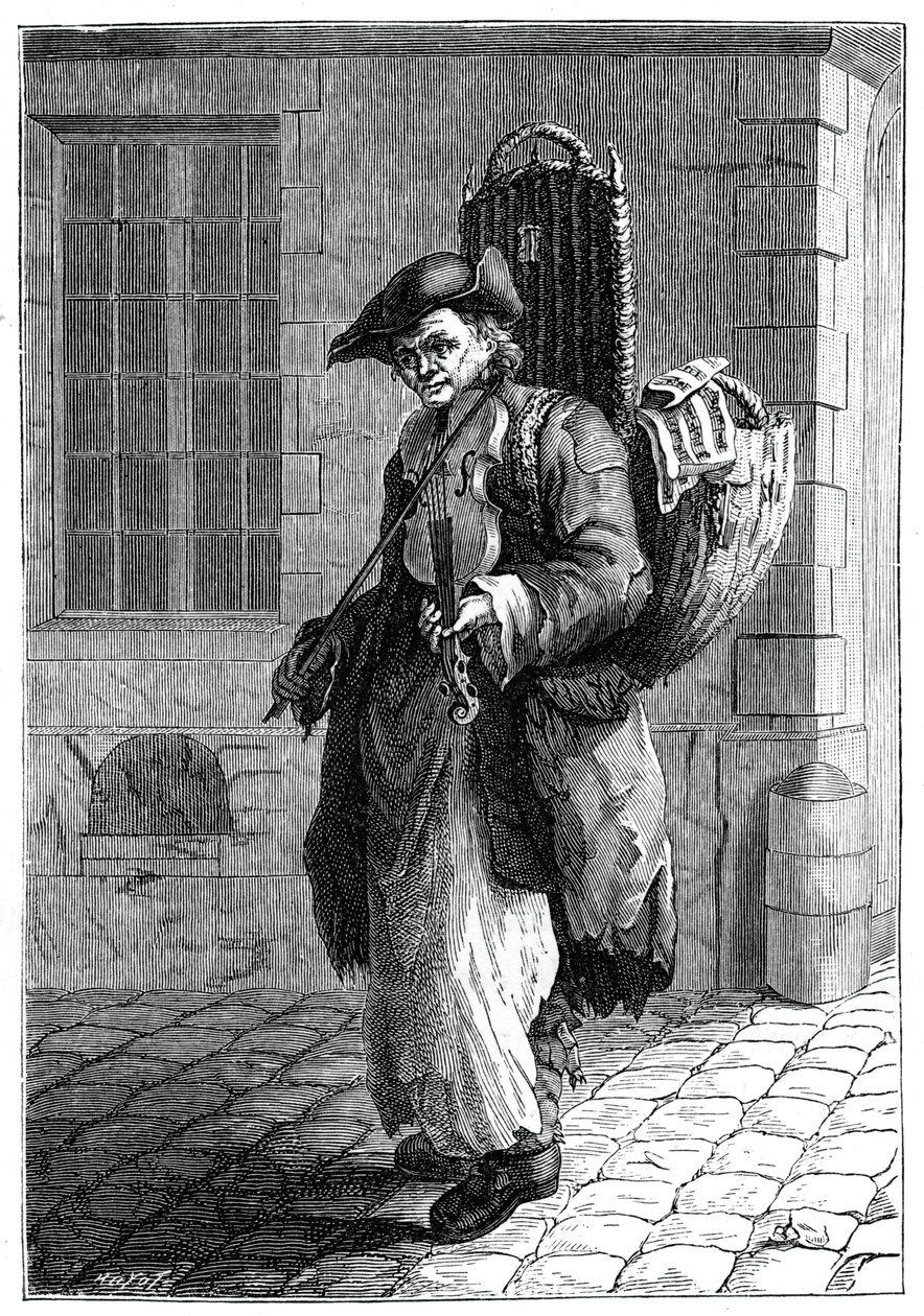 Omreisende musiker, 1885. av Francois Robert Ingouf