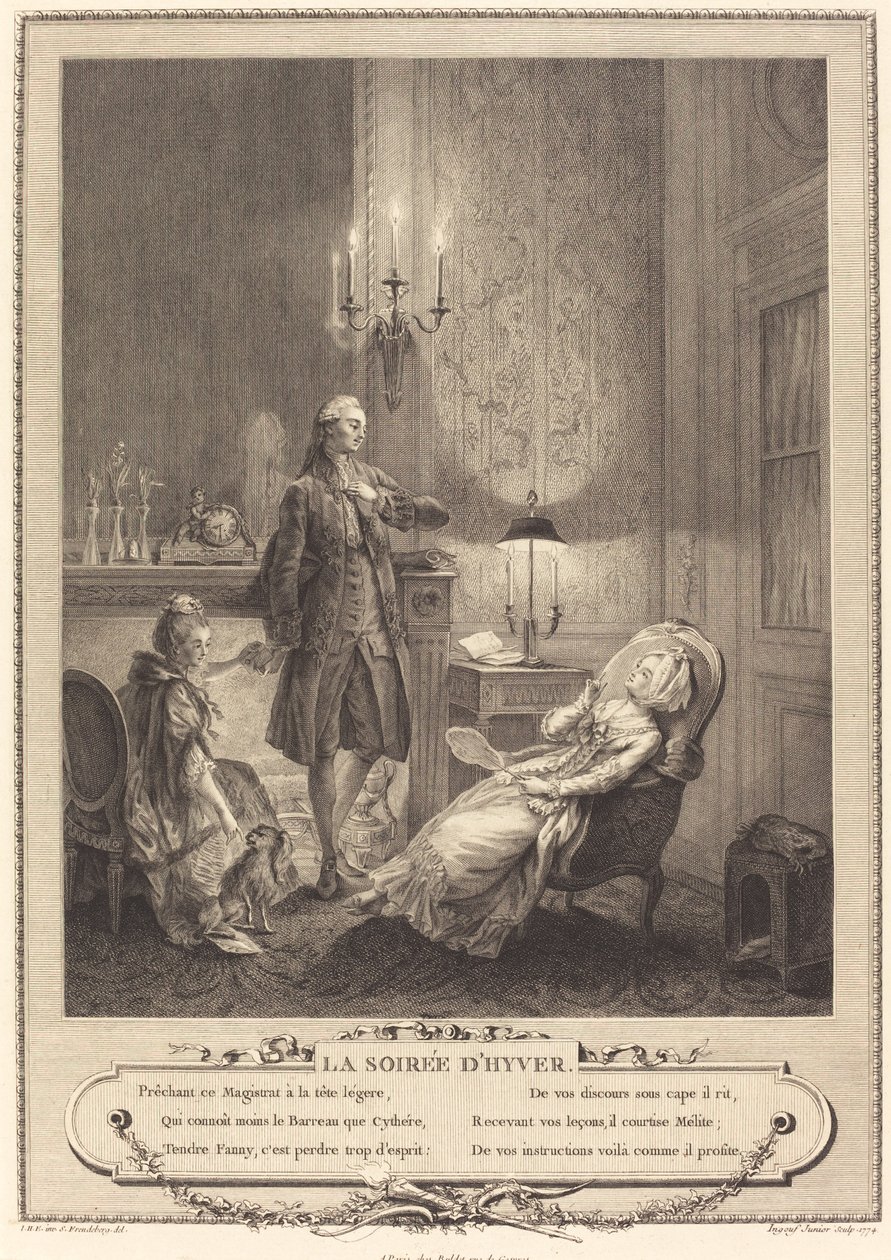 Vinterkvelden av Francois Robert Ingouf after Sigmund Freudenberger