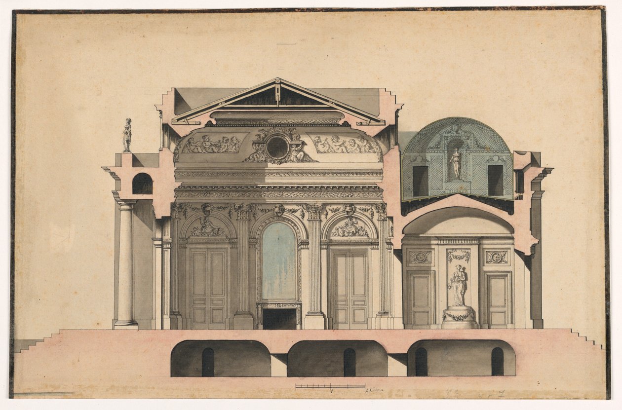 Del av en villa av Francois Soufflot, called Le Romain