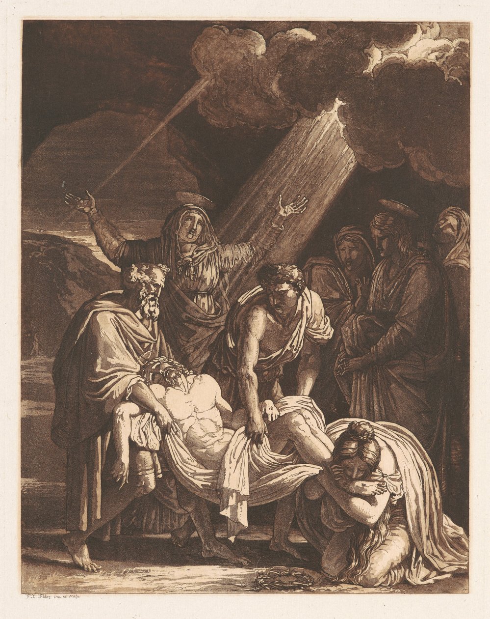 Kristus båret til graven av Francois Xavier Fabre